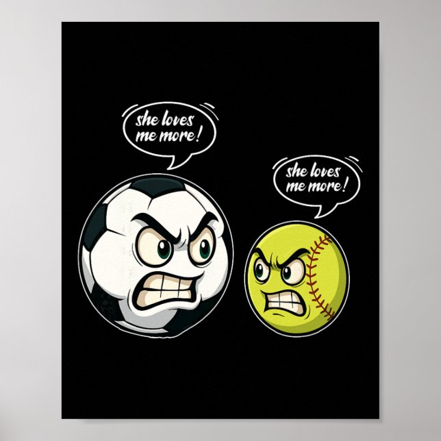 Rolig Mjukll Fotboll Flicka Kvinnor Dotter Hon Äls Poster (Framsidan)