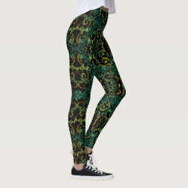 Rolig modedamasker - kvinnor --Kricka/guld/svart Leggings