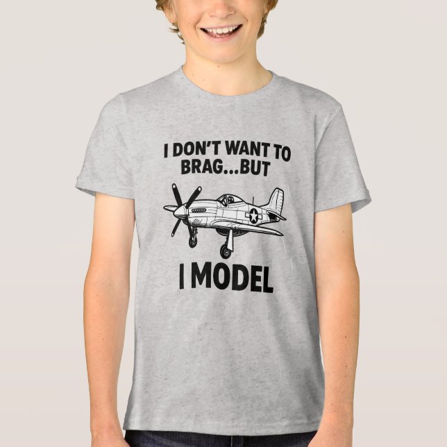 Rolig modellcitat med flygplan P‑51 Mustang T Shirt (Framsida)