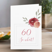Rolig Modern Akvarell Blommig 60-årsdag