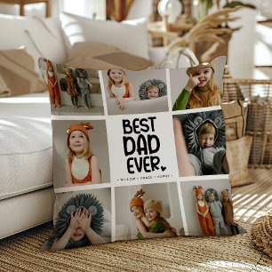 Rolig Modern 'BÄSTA PAPPA NÅGONSIN' 6 Foto Kudde