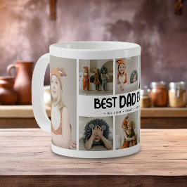 Rolig Modern 'BÄSTA PAPPA NÅGONSIN' 8 Foto Kaffemugg