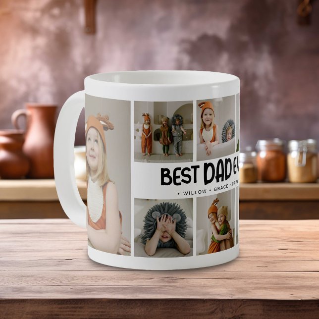 Rolig Modern 'BÄSTA PAPPA NÅGONSIN' 8 Foto Kaffemugg (Skapare uppladdad)