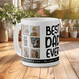 Rolig Modern 'BÄSTA PAPPA NÅGONSIN' 8 Foto Kaffemugg