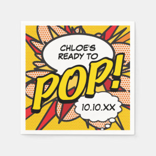 Rolig Modern Färdig att POP Baby Shower Pappersservett