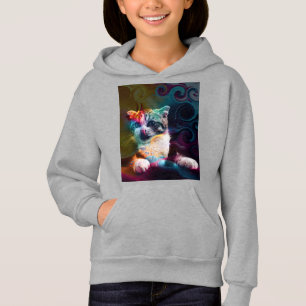 ROlig MODERN FÄRGGLAD KATT KONST T Shirt