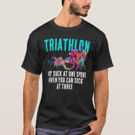 Rolig Modern Färgglad Triathlon Sport Sarksastisk T Shirt