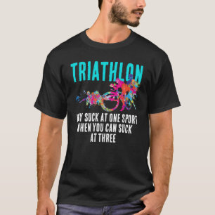 Rolig Modern Färgglad Triathlon Sport Sarksastisk T Shirt