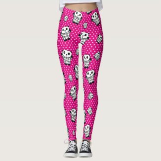 Rolig Modern Flickig Rosa Söt Kawaii Panda Björn Leggings