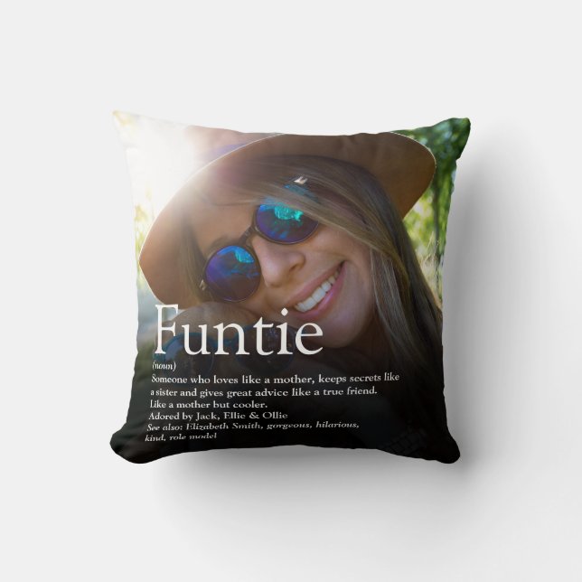 Rolig Modern Funtie Faster Moster Moster Definitio Kudde (Framsida)