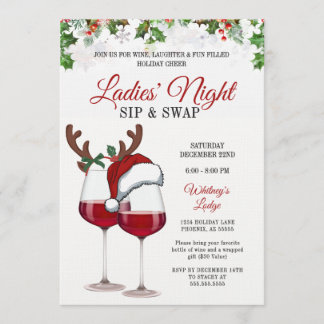 Rolig modern julfirande drink- och bytescocktailfe inbjudningar