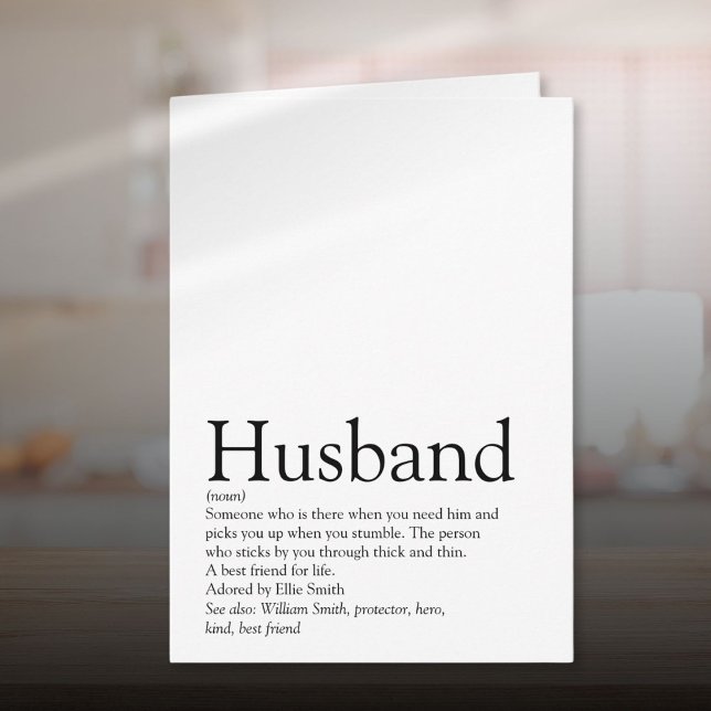 Rolig Modern Make Husbonde Citat Definition  Kort (Husband Definition Quote Fun Modern Card)