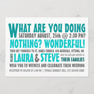 Rolig Modern Monogram Bröllop Inbjudan Alla Färger