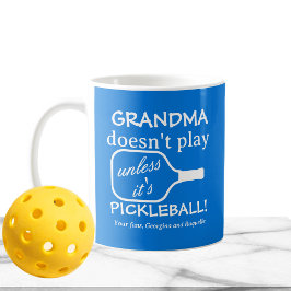 Rolig Modern Pickleball Mormor Vit Typografi Kaffemugg