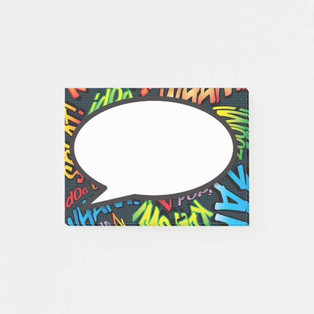 Rolig Modern Pratbubbla för Serietidningar Post-it Block (Framsida)