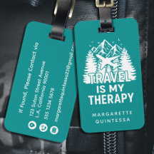Rolig Modern Resa Humor Teal & Vit Typografi