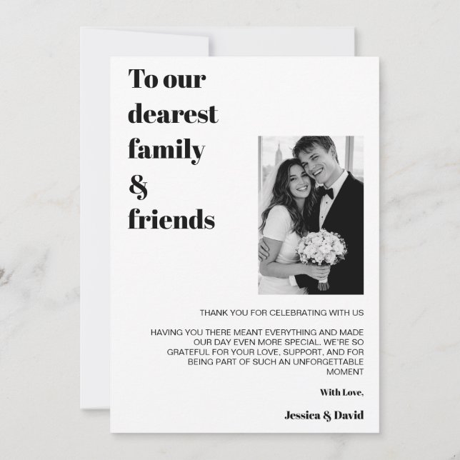 Rolig & Modern Save The Date Tacksamhetskort Spara Datumet (Baksida)