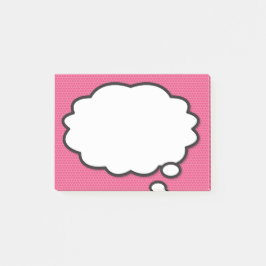 Rolig Modern Serietidning Tänk Bubbla Rosa Post-it Block