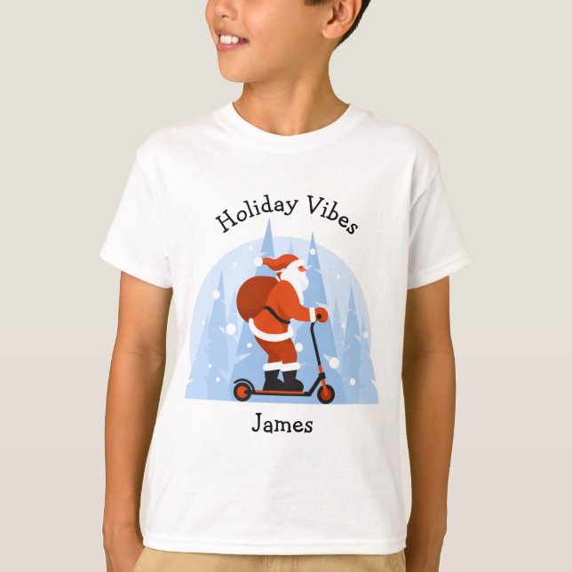 Rolig Modern Tomte Jul Högtid T Shirt (Framsida)
