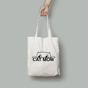 Rolig Modern Typografi Minimalistisk Kattmamma Tygkasse
