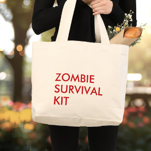 Rolig Modern Typsnitt Minimalistisk Zombie Röd Jumbo Tygkasse