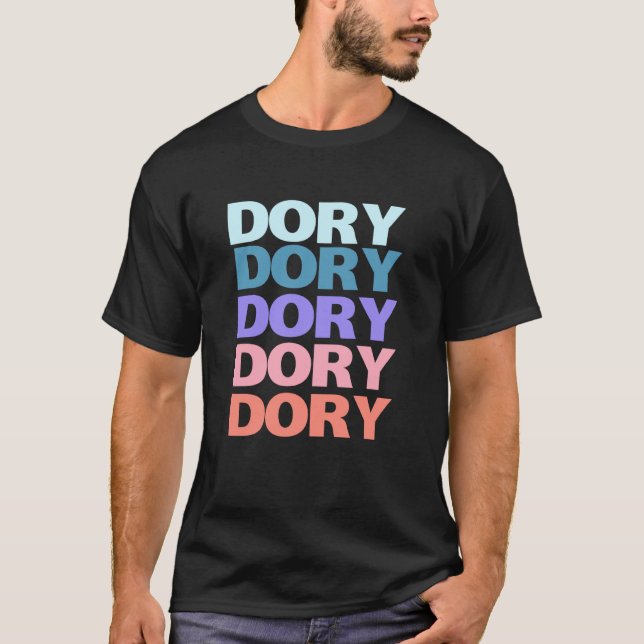 Rolig Modern Upprepad Text Design Dory T Shirt (Framsida)