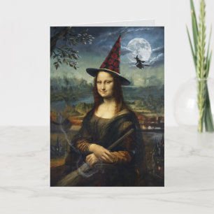 Rolig Mona Lisa Halloween-kort Helgkort