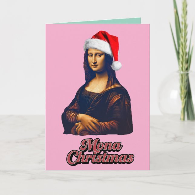 Rolig Mona Lisa julkort Helgkort (Framsida)