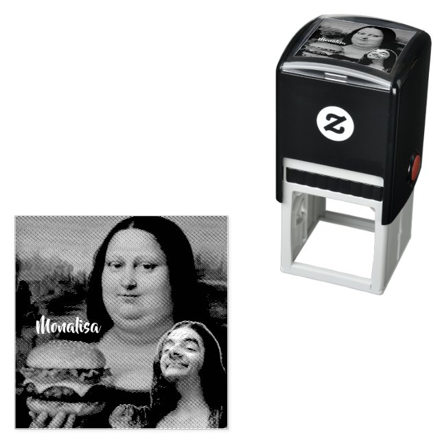 Rolig Mona Lisa Parodi Konst & Herr, Bin Självfärgande Stämpel (In Situ)