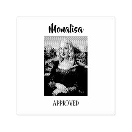 Rolig Mona Lisa Parodi Konst Självfärgande Stämpel