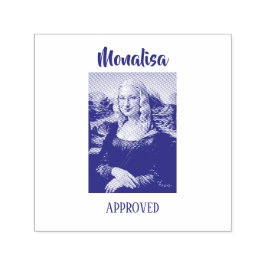 Rolig Mona Lisa Parodi Konst Självfärgande Stämpel