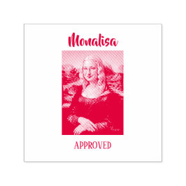 Rolig Mona Lisa Parodi Konst Självfärgande Stämpel