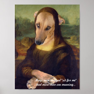 Rolig Mona Lisa valphund Poster