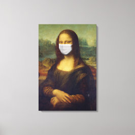 Rolig Monalisa bär Coronavirus ansiktsmask Canvastryck