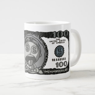 Rolig "Money Morty" 100 Dollar Sedel Specialkaffe Jumbo Mugg