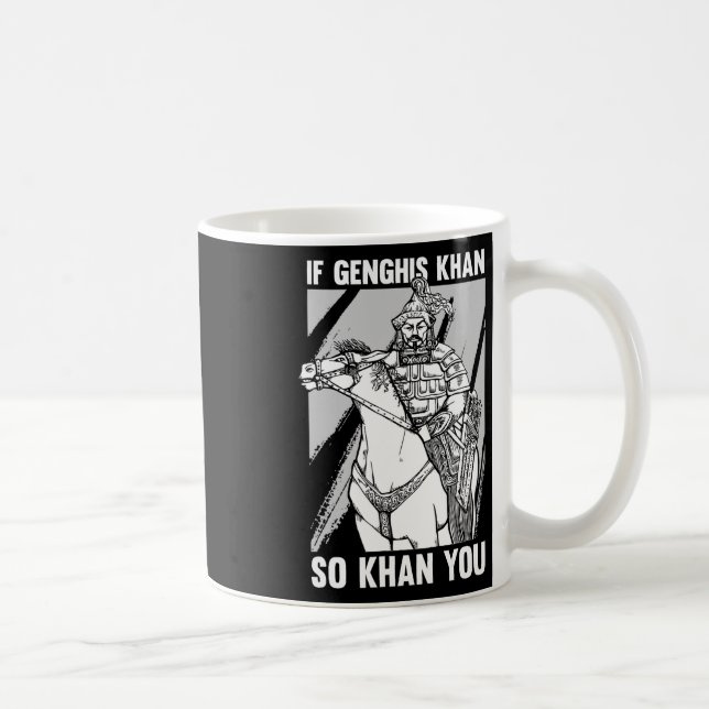 Rolig mongolisk historisk skämt och Genghis Khan-c Kaffemugg (Höger)