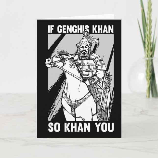 Rolig mongolisk historisk skämt och Genghis Khan-c Kort (Framsida)
