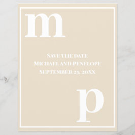 Rolig Monogram Champagne Beige Budget Spara Datume Reklamblad