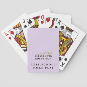 Rolig monogram Pastell Lila Lavendel Guld Svart Casinokort