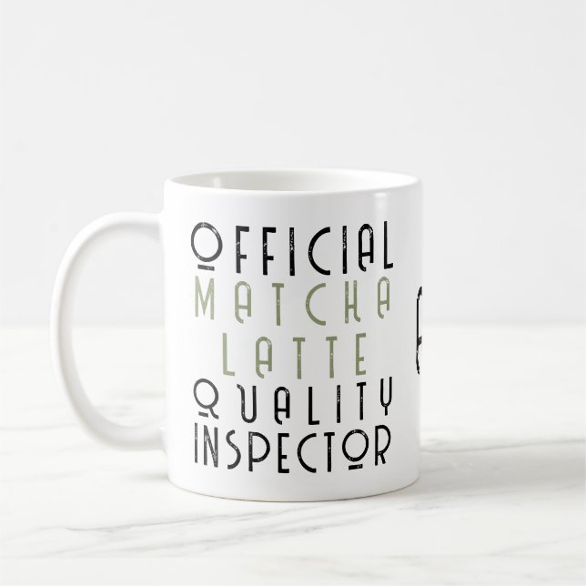 Rolig monogram svart grön Matcha Latte passionerad Kaffemugg (Vänster)