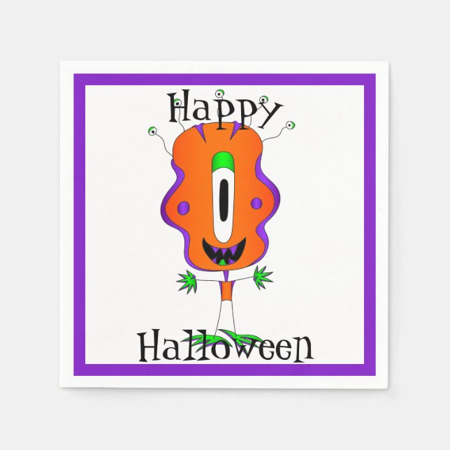 Rolig, Monster, Halloween Pappersservett (Framsidan)