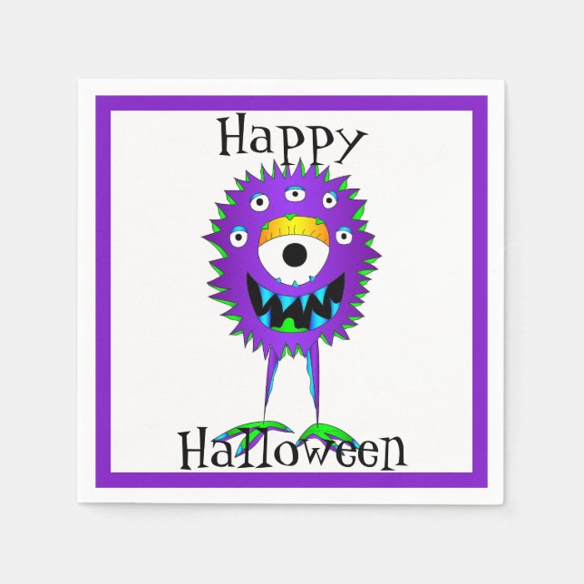 Rolig, Monster, Halloween Pappersservett (Framsidan)