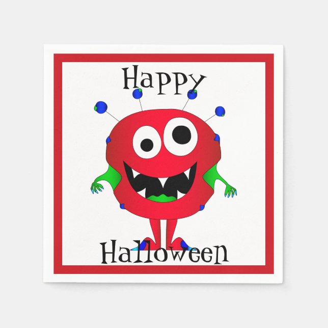 Rolig, Monster, Halloween Pappersservett (Framsidan)