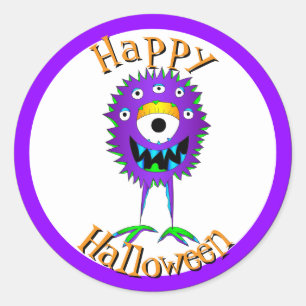 Rolig, Monster, Halloween Runt Klistermärke