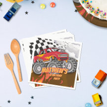 Rolig Monster Truck Födelsedag