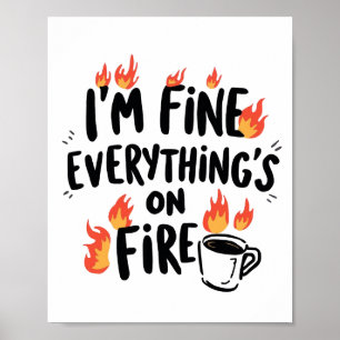 Rolig mörk humor med flammor poster