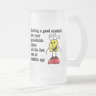 Rolig mormor frostat ölglas