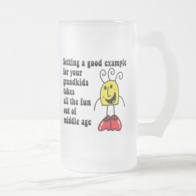 Rolig mormor frostat ölglas (Höger)