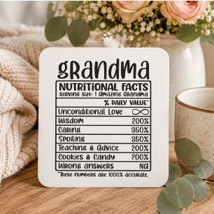 Rolig Mormor Näringsfakta Söt Farmor Fyrkantigt Klistermärke