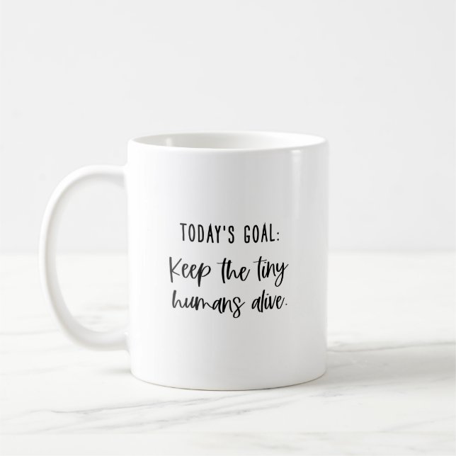 Rolig mormorsats Dagens mål Kaffemugg (Vänster)
